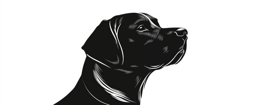 Black labrador retriever dog head profile portrait