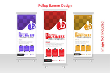 Modern and professional rollup banner design layout .