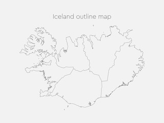 Fototapeta premium Vector map country Iceland divided on regions