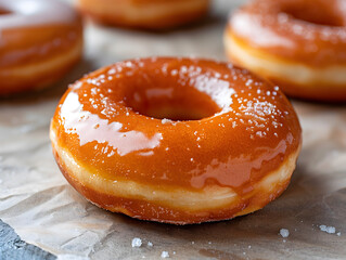 Glazed Donuts on a Plate - A Delectable Sweet Treat for Any Occasion