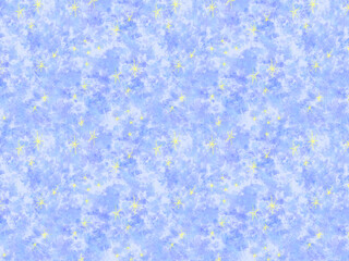 青色の水彩テクスチャにキラキラ星を散りばめた背景