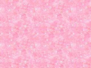 ピンクの水彩テクスチャにキラキラ星を散りばめた背景