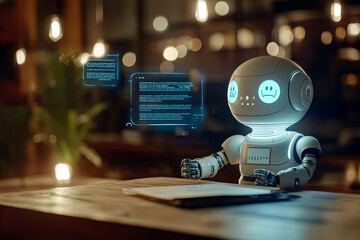 Chatbot interaction on a website with text bubbles
