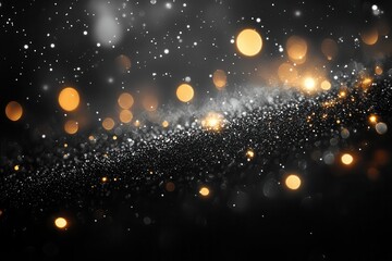 ethereal black bokeh effect shimmering lights against dark backdrop dreamy abstract pattern depth and dimension