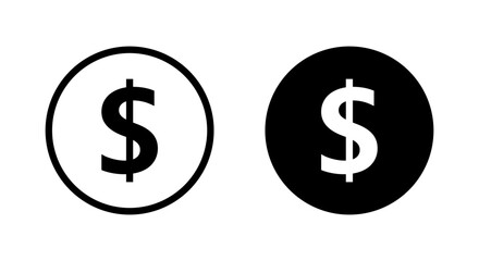 Obraz premium US dollar logo icon on black circle. USD money concept