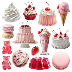 PNG sweet treat design element set, transparent background