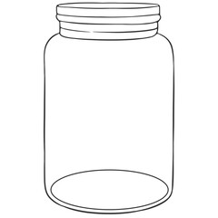 black outline empty glass jar