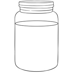 black outline filled glass jar