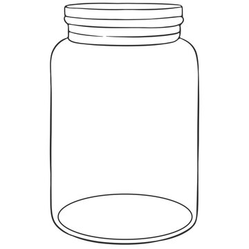recommend clip art: black outline empty glass jar