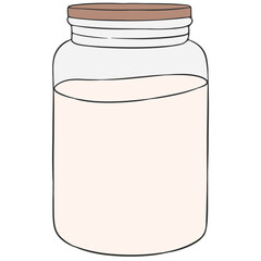 sugar filled glass jar cartoon illustration