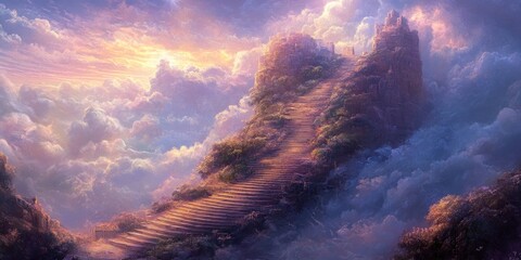 Stairway to a Forgotten City in the Clouds