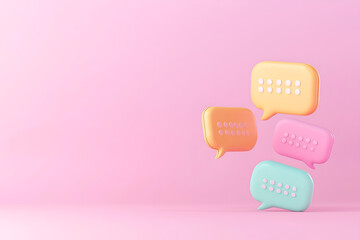 A collection of speech bubbles floating, symbolizing communication and conversation