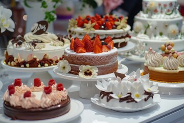 Food festival dessert competition cakes and pastries displayed with captivating beauty