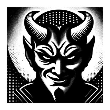 black and white devil design