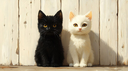 Adorable Black and White Kittens