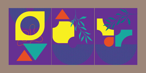 geometric shape and abstract art background wall decoration