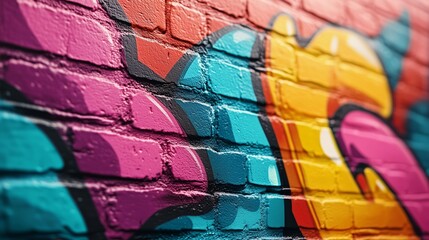 Graffiti street art, wild style, and flowing lines of orange, blue, and red, dynamic and energetic