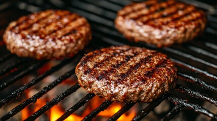 Grilled hamburger meat bbq food