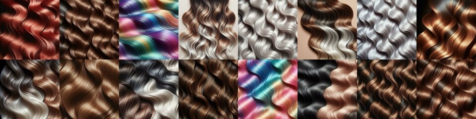 Wavy hair textures. AI generated illustration