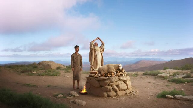 Abraham, Isaac, and the Lamb christian motion loop