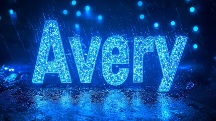 Blue LED personalized name postcard perfect for decor.