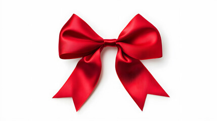 Fototapeta premium Decorative Red bow isolated on white background