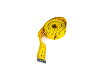 Sewing measuring tape isolated on white.