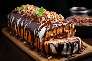 Leckere Schoko Biskuitrolle, Generative AI