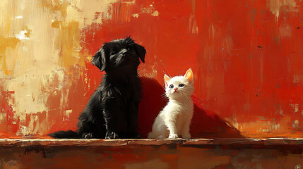 3D Mascot Adorable Dog and Cat Friends