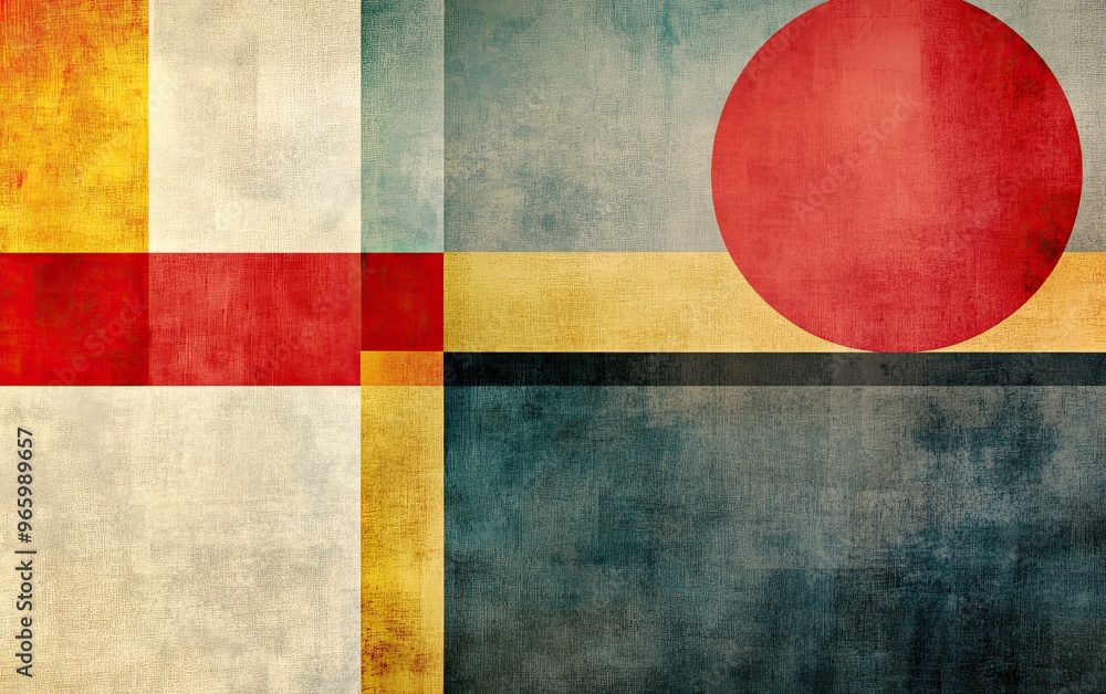 Aufkleber serene minimalist abstract composition with delicate lines and textured background