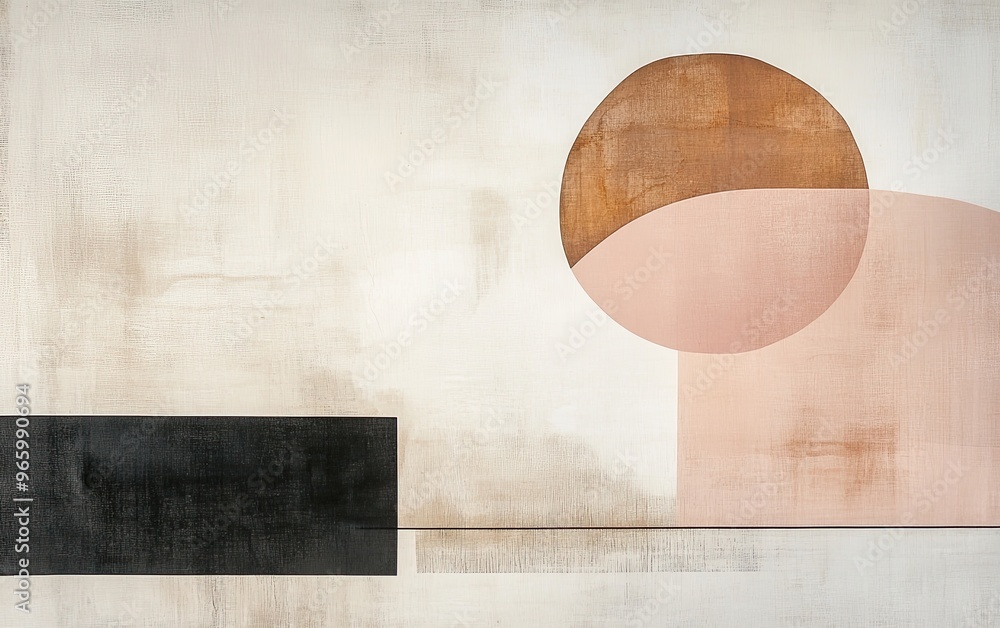 Poster tranquil harmony - minimalist abstract artwork with subtle texture and muted colors