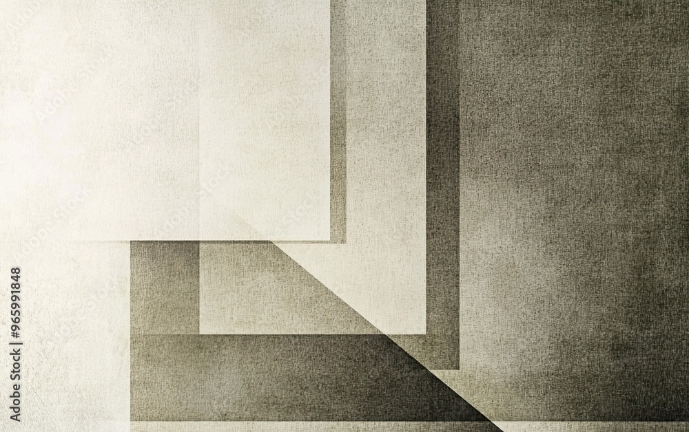 Poster geometric abstraction: minimalist design with textured layers and angular shapes