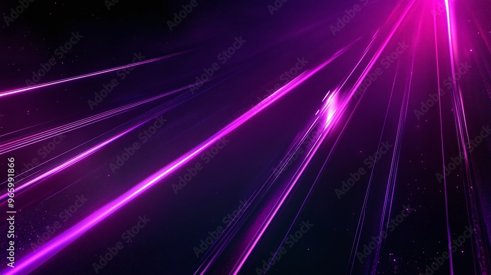 Poster vibrant purple neon lines on a dark background with copy space modern futuristic design creating a g