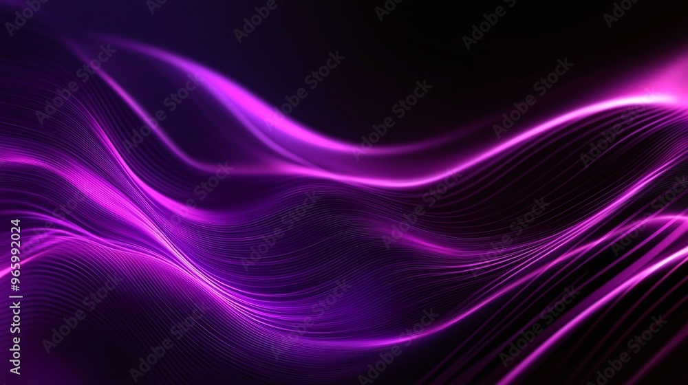 Poster futuristic purple neon lines on dark background creating a vibrant abstract modern design perfect fo
