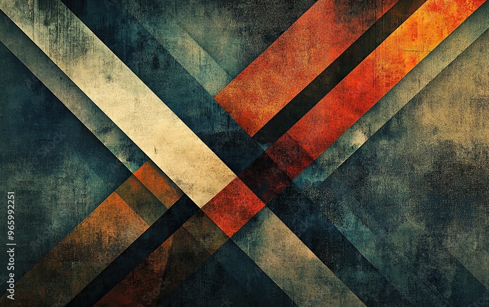 Poster modern abstract poster with sharp lines and bold shapes on textured background