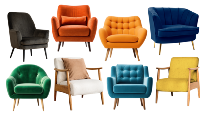 PNG fabric armchair set, transparent background