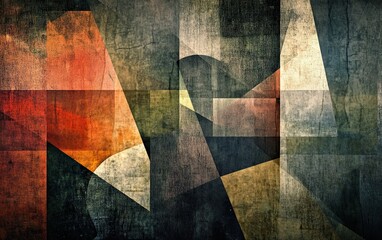 Dynamic Geometric Abstract Background with Sharp Edges and Gritty Texture