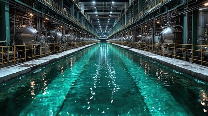 Obraz premium Municipal Water Treatment at an Urban Facility