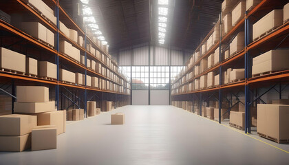 Fototapeta premium warehouse with boxes