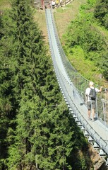 Ponte sospeso in Val di Rabbi, Trentino Alto Adige, Norditalia