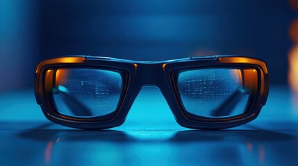 Futuristic Glasses with Digital Reflection