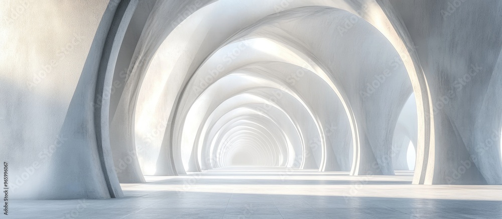 Poster Abstract architectural backdrop featuring arched interiors in a 3D rendering