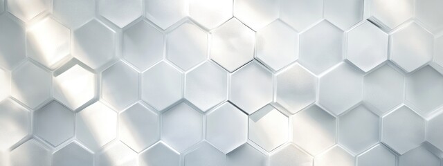 Fototapeta premium White hexagonal background featuring a subtle light pattern