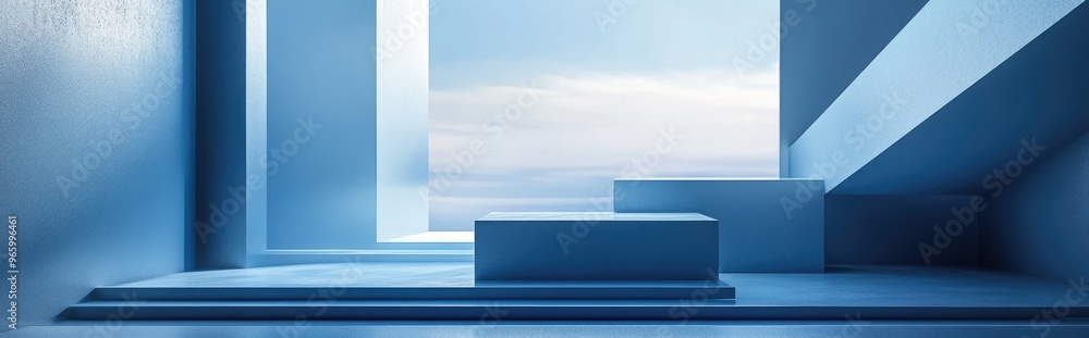 Aufkleber Geometric plane composition three dimensional visualization of the environment