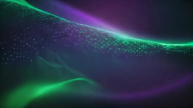 Abstract Digital Background with Colorful Particles and Waves