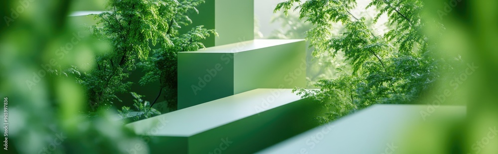 Poster geometric plane composition three dimensional visualization of the environment