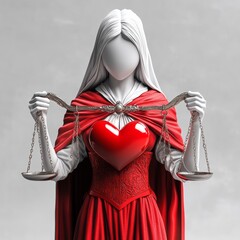 The stunning lady in a crimson gown exudes timeless elegance