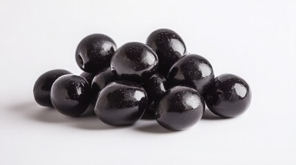 black olives on a white background