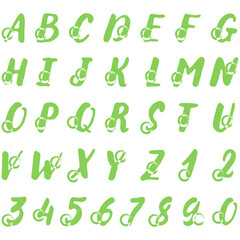 黄緑の丸がついた大文字