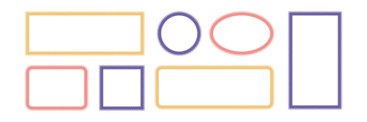 Geometric frame with zig zag edge. Jagged curved box. Vintage border, buble for text